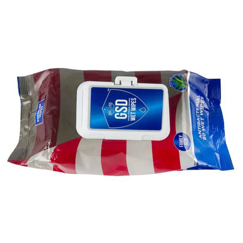 GSD Wet Wipes 80 szt. Antybakteryjne chusteczki nawilżane Kosmetyki