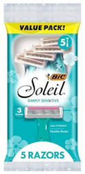 BIC Soleil Simply Sensitive 5 szt.- Zestaw maszynek do golenia dla kobiet