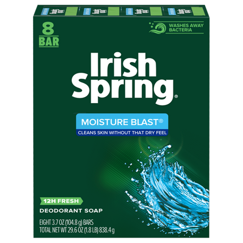 Irish Spring Moisture Blast 8  x 106,3 g - Mydło w kostce 