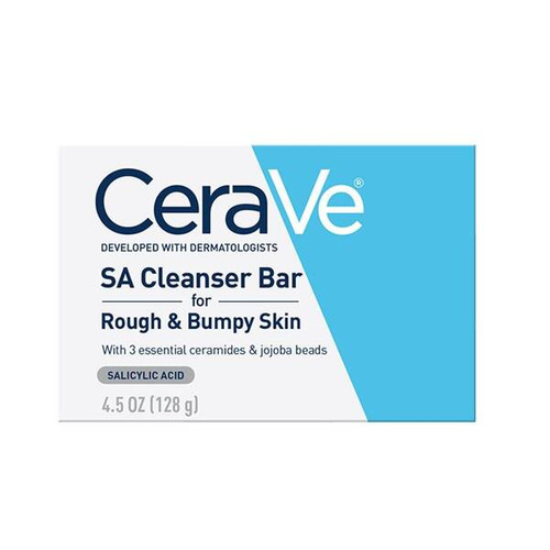 CeraVe SA Cleanser Bar 128 g - Głęboko oczyszczające mydło do twarzy i ciała. 