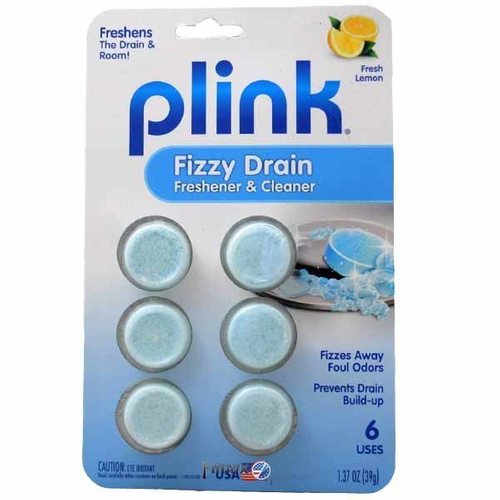 Plink Fizzy Drain Fresh Lemon 6 szt.- Tabletki do czyszczenia i odświeżania rur