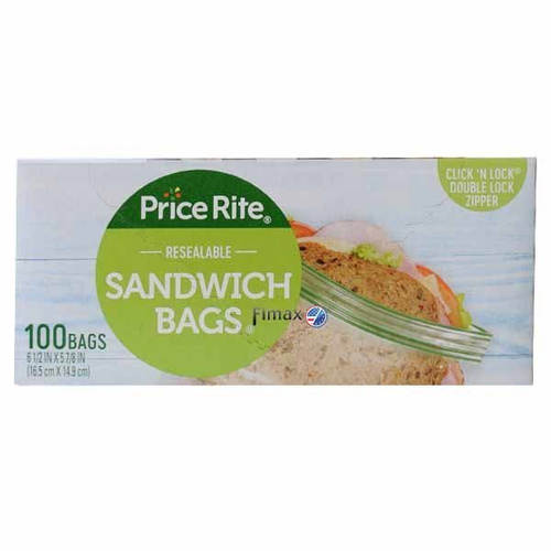 Price Rite Sandwich Bags 100 szt.- Torebki do przechowywania kanapek