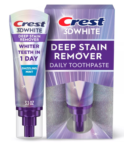 Crest 3D White Deep Stain Remover Daily Toothpaste 87 g - Pasta do zębów usuwająca przebarwienia
