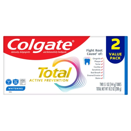 Colgate Total Whitening 2 x 144 g - Pasta do zębów 