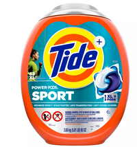 Tide Power Pods Sport 63 szt. - Duże kapsułki do prania tkanin