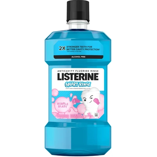 Listerine Smart Rinse Bubble Blast 500 ml - Płyn do płukania jamy ustnej dla dzieci