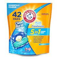 Arm&Hammer 5-in-1 Clean Burst 42 szt; - Uniwersalne kapsułki do prania tkanin