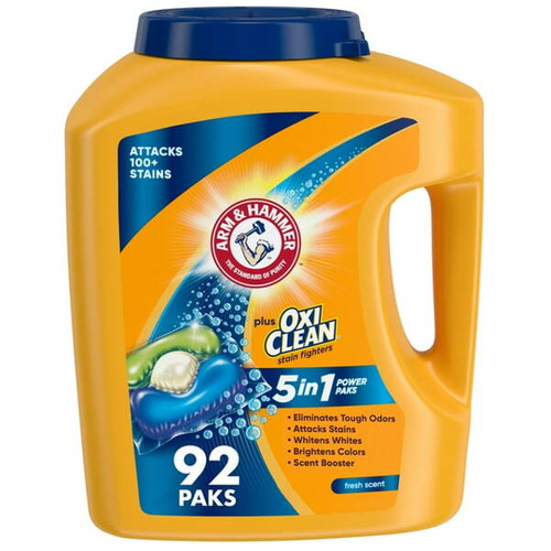 Arm&Hammer 5-in-1 Power Paks Oxi Clean 92 szt.- Uniwersalne kapsułki do prania tkanin
