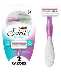 BIC Soleil 3 Sensitive & Sensible 2 szt. - Zestaw maszynek do golenia dla kobiet