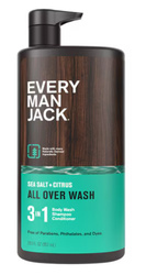 Every Man Jack Sea Salt + Citrus 3 in 1 852 ml - Żel do kąpieli, szampon i balsam do włosów dla mężczyzn 3 w1