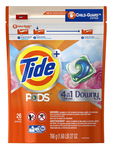 Tide 4in1 Downy April Fresh 26 szt. - Uniwersalne kapsułki do prania tkanin