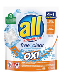 All Free & Clear OXI 16 szt - Uniwersalne kapsułki do prania tkanin