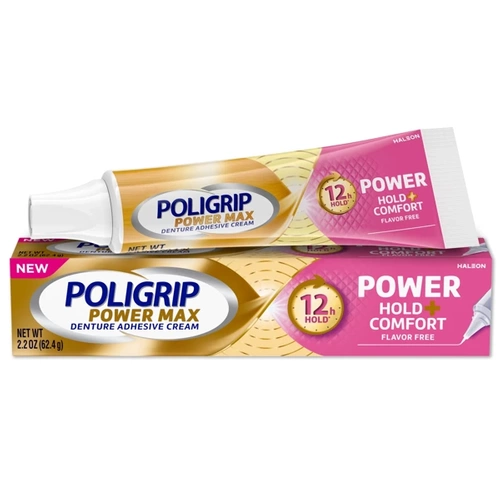 Poligrip Power Max Hold + Comfort 62,4 g - Krem do mocowania protez