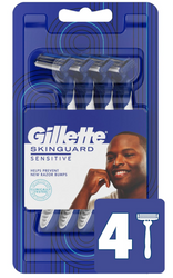 Gillette Skinguard Sensitive 4 szt. - Zestaw jednorazowych maszynek do golenia dla mężczyzn