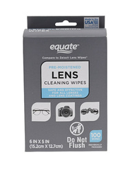 Equate Lens Cleaning Wipes 100 szt. - , Nawilżone chusteczki do czyszczenia okularów i soczewek