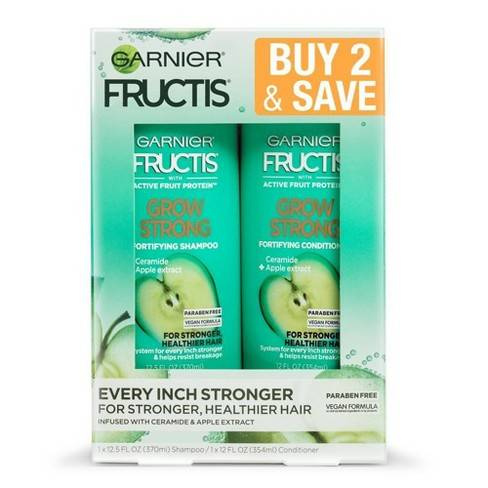 Garnier Fructis Grow Strong Shampoo & Conditioner - Zestaw szampon + balsam do włosów