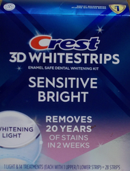 Crest 3D  Whitestrips Sensitive Bright 28 szt.- Zestaw do  wybielania zębów