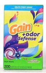 Gain + Odor Defense 200 szt. - Chusteczki do suszarek