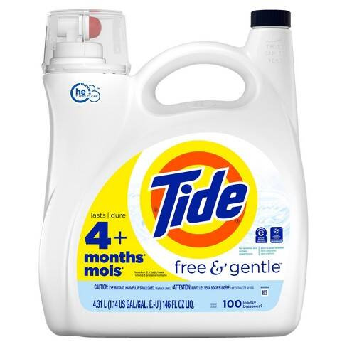 Tide Free Gentle 4,31 l 100 prań - Uniwersalny żel do prania tkanin