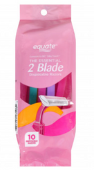 Equate The Essential 2 Blade 10 szt. - Zestaw jednorazowych maszynek do golenia dla kobiet