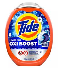 Tide Power Pods OXI Boost 2,65 kg 63 szt. - Uniwersalny kapsułki do prania tkanin