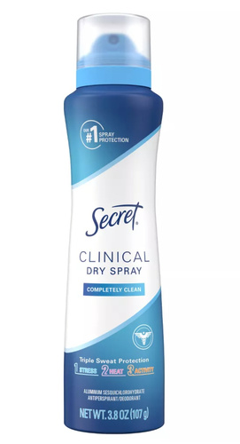 Secret Clinical Dry Spray Completely Clean 107 g - Dezodorant w sprayu dla kobiet