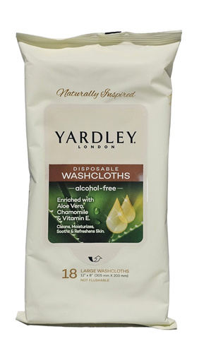 Yardley Disposable Washcloths 18 szt. - Jednorazowe myjki