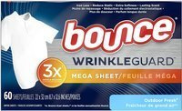 Bounce Wrinkle Guard Outdoor Fresh 60 szt. - Chusteczki do suszarek