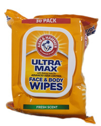 Arm & Hammer Ultra Max Face & Body Wipes Fresh Scent 30 szt. - Mokre chusteczki do twarzy i ciała