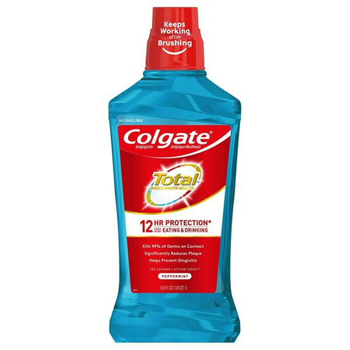 Colgate Total Peppermint 1 l - Płyn do płukania jamy ustnej