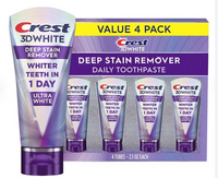 Crest 3D White Brilliance Deep Stain Remover Daily Toothpaste 4 x 59 g - Pasta do zębów usuwająca przebarwienia