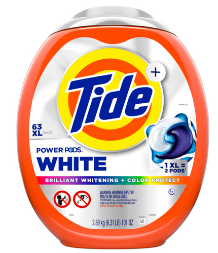 Tide Ultra OXI White + Bright 63 szt.- Uniwersalne kapsułki do prania tkanin