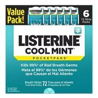 Zestaw 6x Listerine Pocketpaks 72szt - Cool Mint