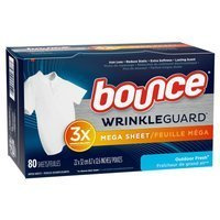 Bounce Wrinkle Guard Outdoor Fresh 80 szt. - Chusteczki do suszarek