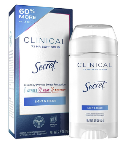 Secret Clinical Soft Solid Light & Fresh 73 g - Antyperspirant w sztyfcie dla kobiet