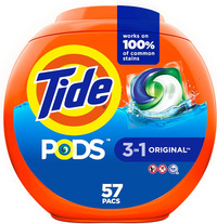 Tide Pods 3 in 1 Original 57 szt.- Uniwersalne kapsułki do prania tkanin