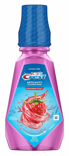 Crest Kid's Strawberry Rush 500 ml - Płyn do płukania jamy ustnej dla dzieci 