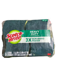 Scotch- Brite Heavy Duty Scrub Sponges 6 szt.- Dwustronne gąbki do czyszczenia wszechstronnego użytku