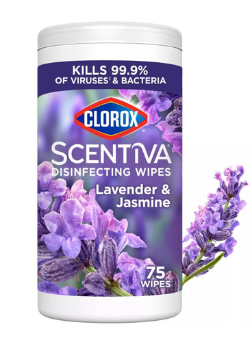 Clorox Disinfecting Wipes Lavender & Jasmine 75 szt. - Chusteczki dezynfekujące