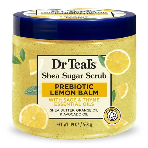 Dr Teal's Shea Sugar Scrub Prebiotic Lemon Balmt 538 g - Piling do ciała 