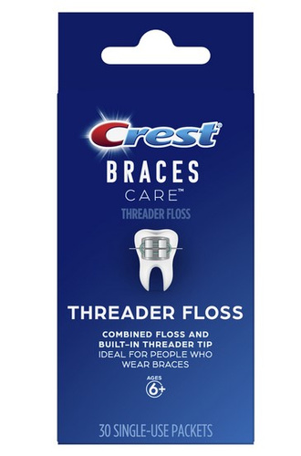 Crest Braces Care Threader Floss 30 szt. - Nici dentystyczne w saszetkach