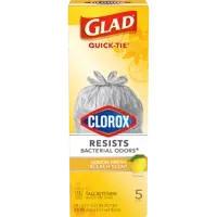 Glad Resists Bacterial Odors Lemon Fresh 5 szt. - Worki na śmieci