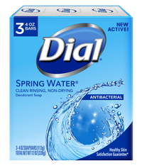 Dial Antibacterial Spring Water 3 X 113 g - Antybakteryjne mydło w kostce