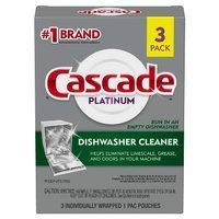 Cascade Platinum Dishwasher Cleaner 3 szt.- Tabletki do czyszczenia zmywarki