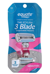 Equate The Stylish 3 Blade 3 szt.- Zestaw jednorazowych maszynek do golenia dla kobiet
