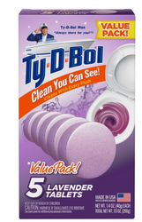 Ty-D-Bol Lavender 5 szt. - Tabletki do spłuczki