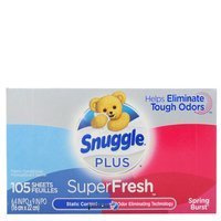 Snuggle Plus Super Fresh Spring Burst 105 szt. - Chusteczki do suszarek