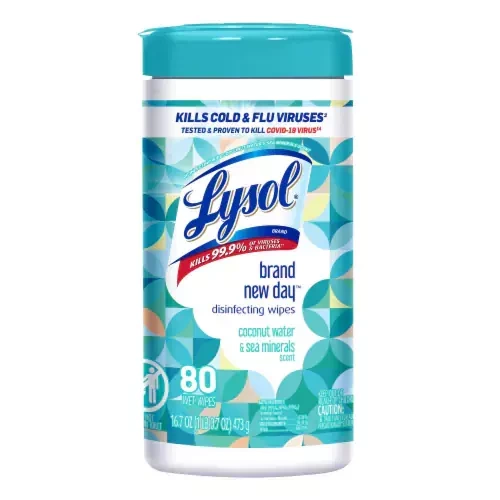 Lysol New Day Coconut 80 szt. - Antybakteryjne chusteczki czyszczące