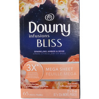 Downy Sparkling Amber & Rose 65 szt. - Chusteczki zapachowe do suszarek