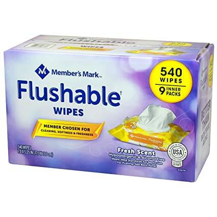 Member's Mark Flushable Wipes 9 opakowań - Hipoalergiczne chusteczki nawilżane